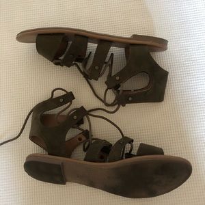Hunter Green Gladiator Sandals